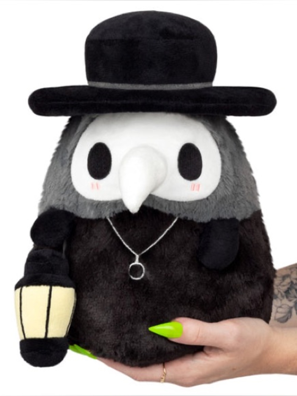Plague Doctor Plush Squishable — Black & Gray Plush Toy 9”
